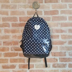 Eastsport - Lightweight Daypack / Backpack - Navy Blue, Black, & White Polka Dot